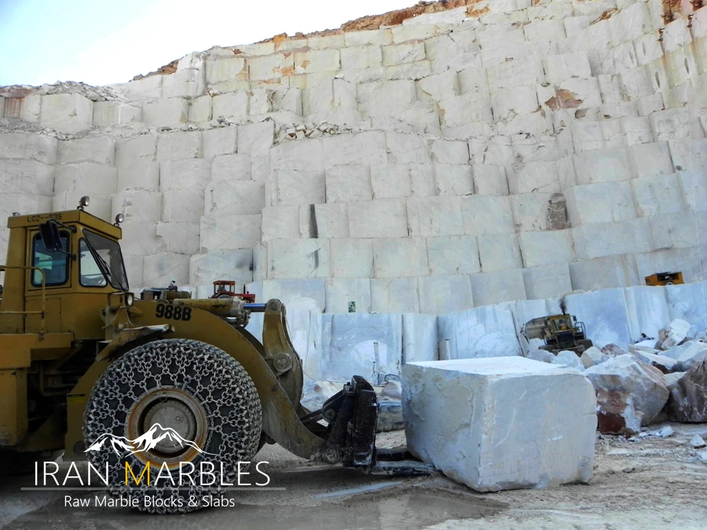 azna white crystal marble block