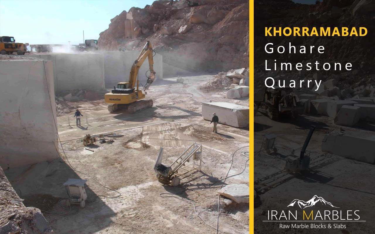 khorramabad gohare beige limestone quarry